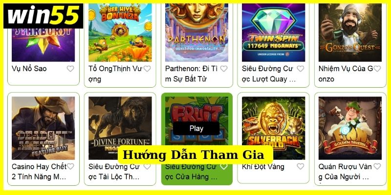 Quy trình tham gia cá cược tại Fruit Shop Megaways Win55