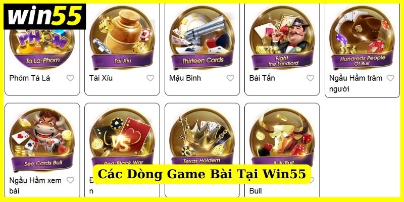 Giới thiệu những game bài nổi tiếng tại Win55