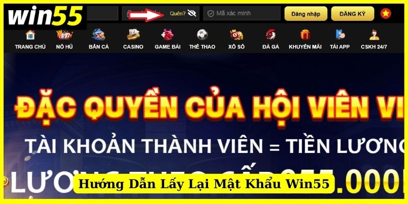 Hướng dẫn cách lấy lại mật khẩu Win55 chi tiết